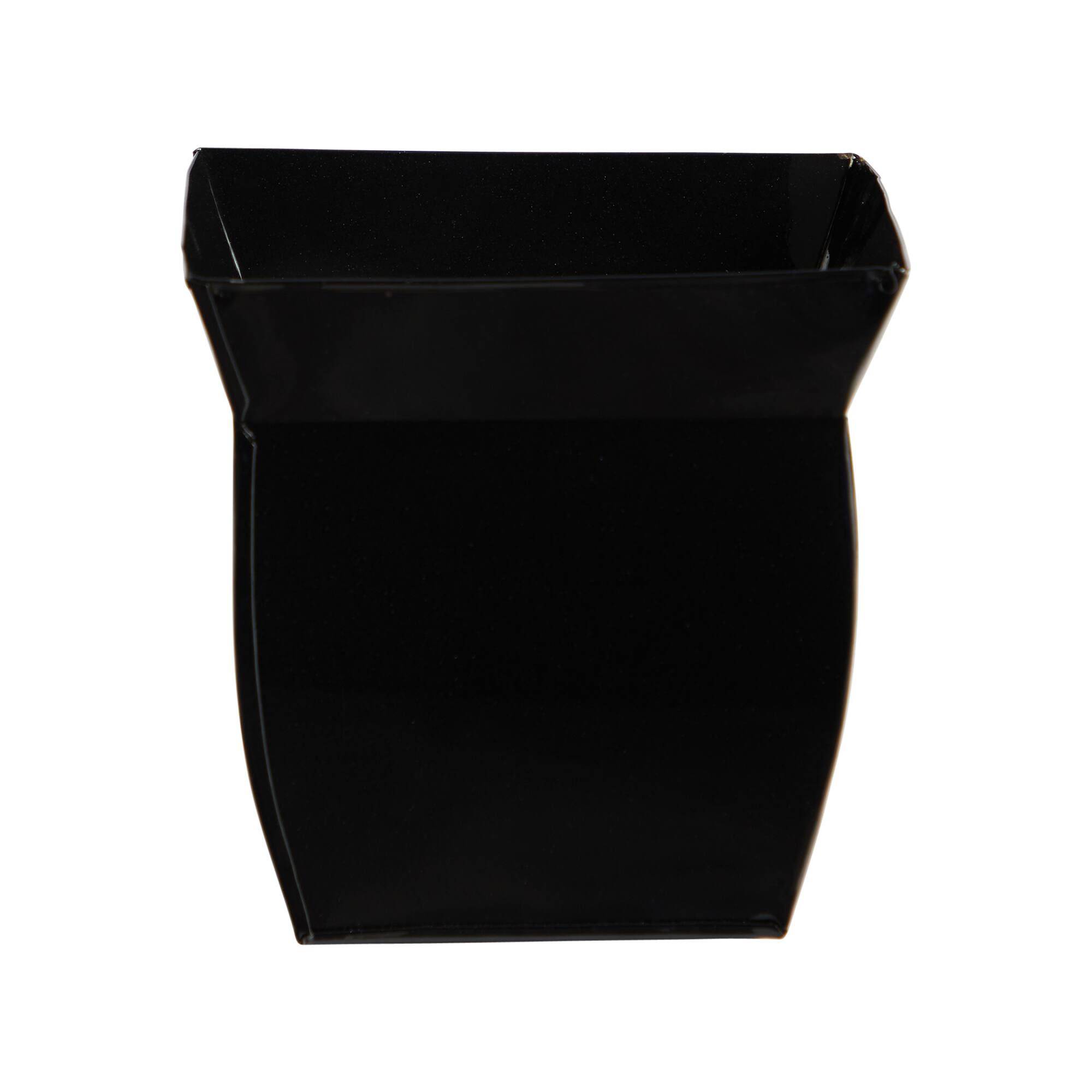 8" Black Fluted Metal Square Planter
